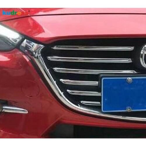 For Mazda 3 M3 Axela 2017 2018 Accessories ABS Chrome Front Center Grill Grille Cover Trim Racing Grills Frame Car Styling