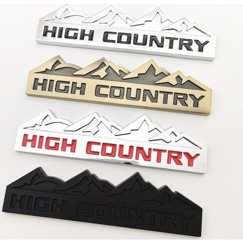 Car Styling Metal High Country Snow Mountain Sticker Badge For Chevy Chevrolet Silverado Wrangler Renegade Grand Trail Rated