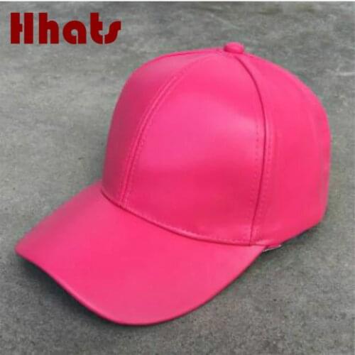 Women autumn PU baseball cap adjustable blank faux leather snapback hat hip hop plain men bone fall trucker bone drop shipping