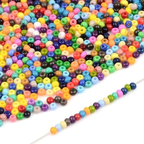 Austria Crystal Round Hole Bead Solid Color Seed Spacer Czech Glass Beads For Jewelry Making DIY Bracelet Necklace Accessories