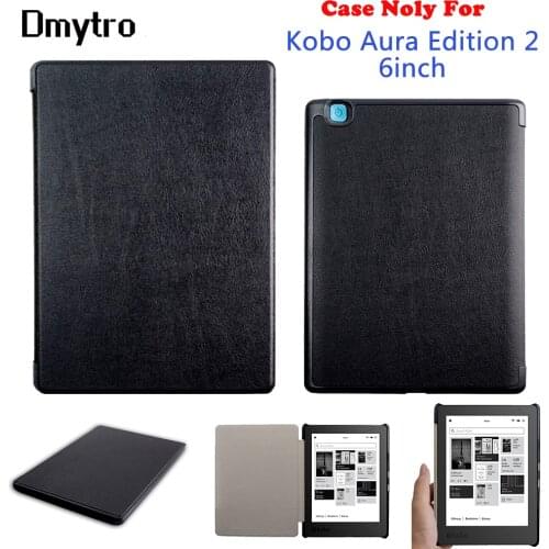 Dmytro PU leather case for Kobo Aura Edition 2 (6''-inch) eReader magnetic flip Smart Ultra slim cover Case for kobo aura 2016