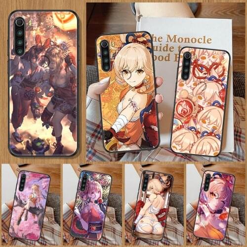 Genshin Impact Yoimiya Phone Case For Xiaomi Redmi Note 7 8 9 10 7A 8T 9A 9T 9S 10S Pro black trend cell cover art cover