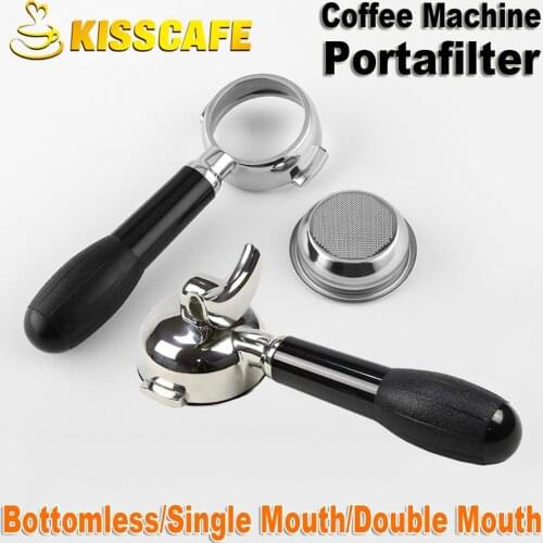 58MM Stainless Steel Coffee Machine E61 Bottomless Filter Holder Portafilter For CRM Double mouth Professional Accessory