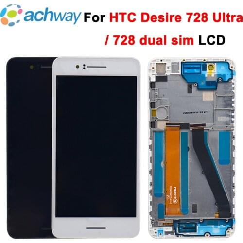 For HTC Desire 728 LCD 728G Display Touch Screen Digitizer Assembly With Frame Replacement Parts For 5.5" HTC 728G LCD