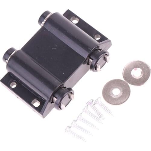Double Magnetic Door Touch Catch Kitchen Cupboard Damper Buffers Cabinet Door Drawer Magnetic Push Open Catch Latch Black