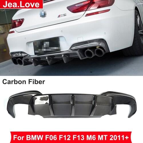 FD Type Real Carbon Fiber Rear Bumper Lip Diffuser Protector Car Body Styling Kits For BMW 6 Series F06 F12 F13 M6 MT 2011 Up