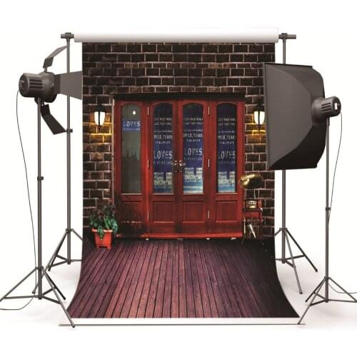 Fond Studio Photography Backdrops Prop Outdoor Brick Wall Red Door Vinyl Photo Backgrounds for Photo Studio for Wedding Children