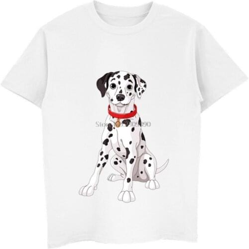 Little Dalmatian Dog Cartoon Fashion Printed T-shirt Mens Short Sleeve Cotton T Shirt Summer Casual Shirts Hip Hop Tees Tops