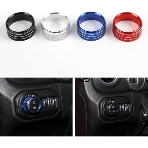 JXKaFa Fit For Jeep Wrangler JL 2018 Car Front Light Switch Button Ring Trim Styling Auto Interior Accessories Newest