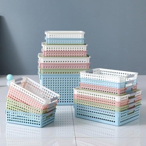 Kitchen Household Laundry Storage Basket Snack Book Fruit Underwear Sundries Wardrobe Organizer Hollow Design Multi Size