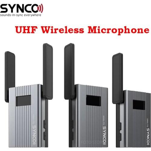 SYNCO WMic-TS Mini Wireless lapel Mic UHF Wireless Microphone System MIC Transmitter Receiver set 150m for studio video Record