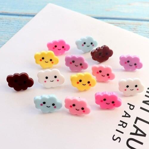 Cute Candy Smiley Clouds Drop Earrings For Women Girls DIY Handmade Korean Creative Unique Dangle Earrings Jewelry Accessaries