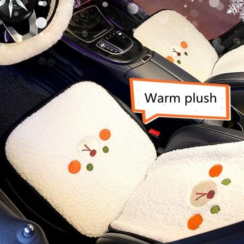 Ins Fashion Plush Winter Autumn Lamb Cashmere Warm Car Interior Supplies Non-slip Car Seat Cushion Gift