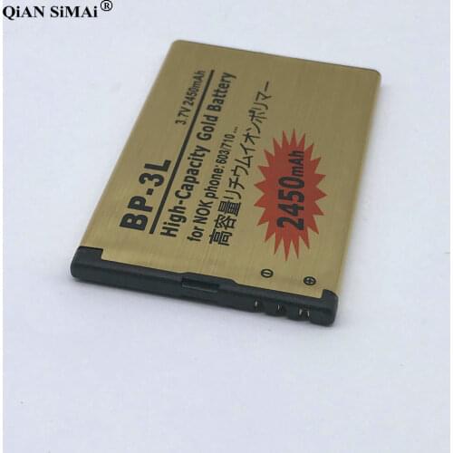 New High Quality 2450mAh BP-3L Gold battery For Nokia 603 701 ASHA 303 Lumia 610 505 510 610C 710 900 3030 phone