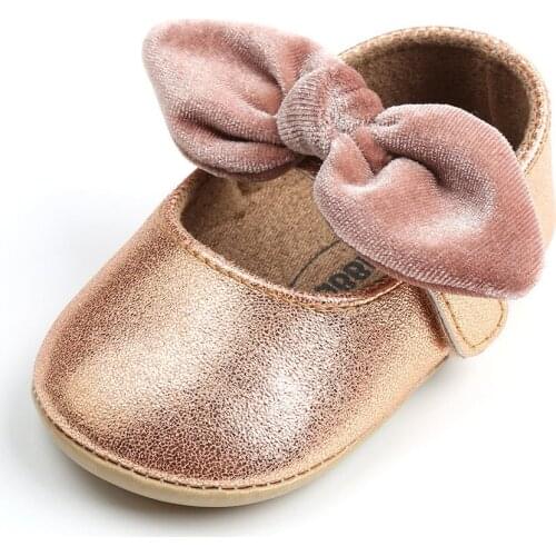 Baby Girl Princess Shoes Toddler Non-slip Flat Soft-Sole Cotton Rubber Crib Lovely Butterfly-knot Infant First Walkers