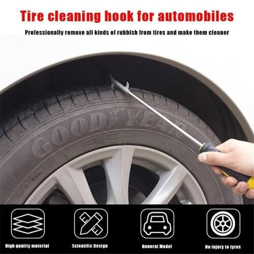 Car Tire Stone Clearner Hook Screwdriver Head Groove Broken Stone Remover Auto Tyre Cleaning Tool Major Reduce Tire Noise