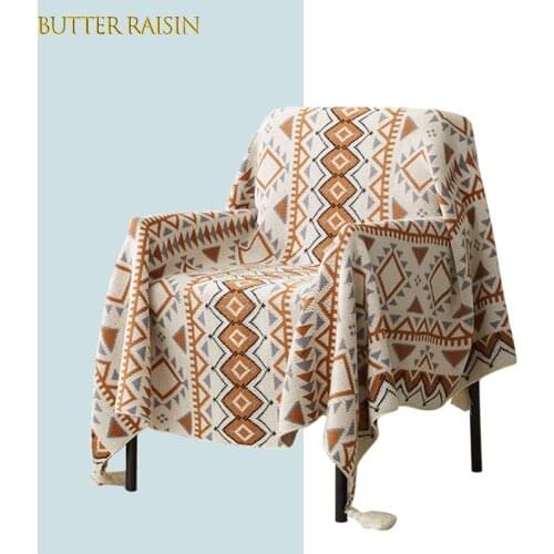 Bohemian Sofa Throw Blanket Thread Knitted Chair Lounge Blanket Plaid Tapestry Bedspread on the bed Nordic Home Decor Sofa Cover