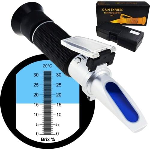 0-32% Brix Refractometer ATC High-Concentrated Sugar Solution Content Test Tool 0.2% Division Fruits Vegetables Juices Beer