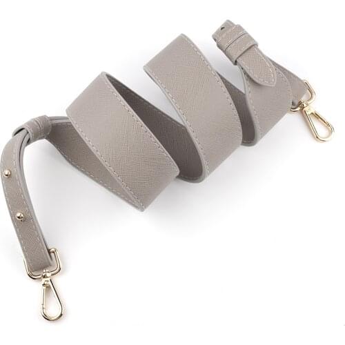 Adjustable Shoulder Messenger Bag Cross Pattern PU Leather Wide Bag Accessories Handle Luxury Blue Bag Strap Gold Buckle