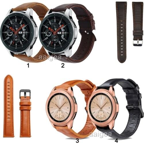 20mm 22mm Replacement Band Genuine Leather Strap for Samsung Galaxy Watch 42mm 46mm Strap Bands