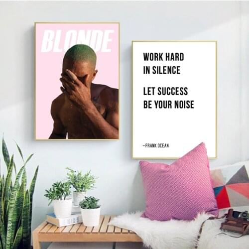 Rapper Francis Lonny Blonde Poster Wall Art Canvas Prints , Work Hard In Silence Hip Hop Lyrics Quotes Painting Decor