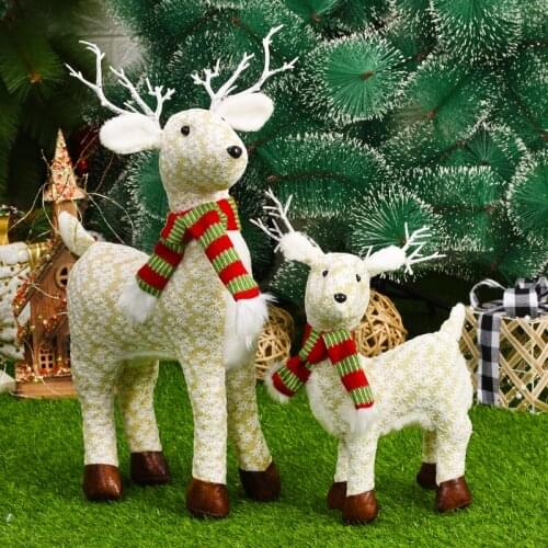Santa Claus Xmas Reindeer Doll Christmas Decoration Navidad Figurine New Year Elk Toys Kid Xmas Gift Christmas tree Ornaments