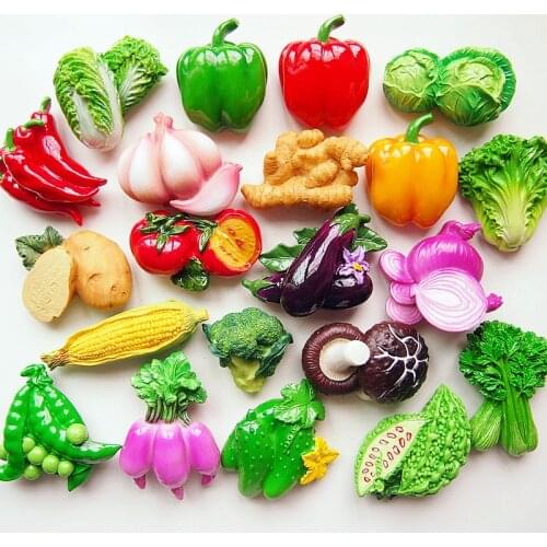 Vegetable Series Bell Pepper Corn Broccoli Tomato Potatoes 3D Fridge Magnets Tourism Souvenirs Refrigerator Magnetic Stickers