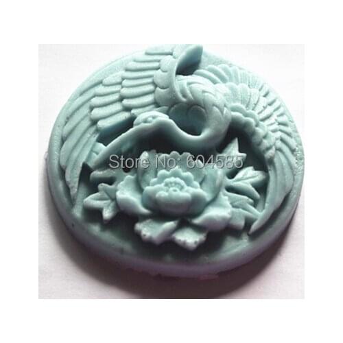 Crane & Peony flower S0067 Craft Art Silicone Soap mold Craft Molds DIY Handmade soap molds