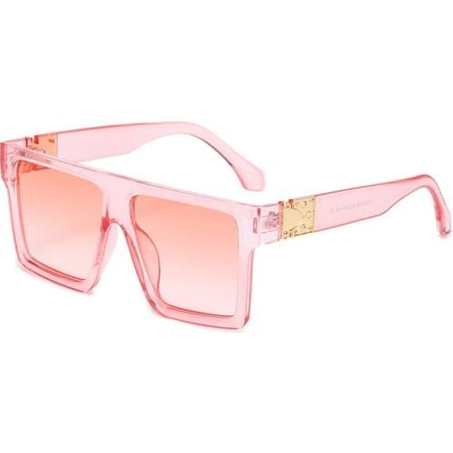 Classic Fashion Vintage Big Frame Square Sunglasses Women Men Luxury Brand Designer Flat Top Travel Sun Glasses Female UV400