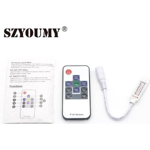 SZYOUMY RF Wireless LED Remote ControllerRF RGB Controller Mini for RGB 5050/3528 LED Lights Strips