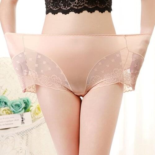 Large Size High Waist Panties For Women Underwear Ladies Big Size Briefs Seamless Plus Size Elastic Sexy Lace Knickers Female