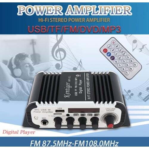 V11 2CH Universal Bluetooth Car Audio Power Amplifier DC12V5A Auto FM Radio Player Support SD/USB/DVD/MP3 Input