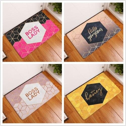 Nordic Waterproof Anti-Slip Letter Door Mat Geometric Carpets Bedroom Rugs Decorative Stair Mats Home Decor Crafts