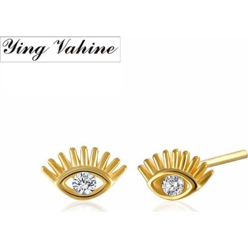 Ying Vahine Hot Selling 100% 925 Sterling Silver CZ Eyes Small Stud Earrings for Women