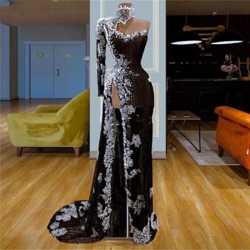 Robe De Soiree One Shoulder Prom Dress Evening Dresses Couture Dubai Party Gowns Saudi Arabic Vestido De Festia Longo kaftans