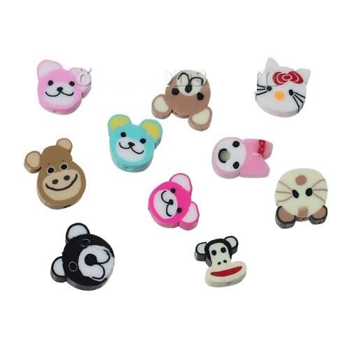 Animal Polymer Clay Beads Animal At Random Multicolor For DIY Necklace Jewelry Handmade Making, 30 PCs