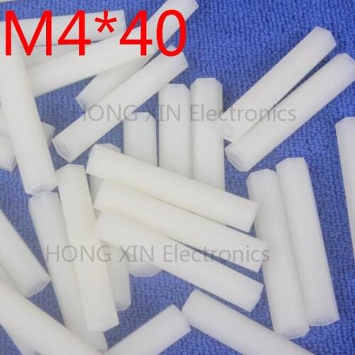 M4*40 white 1pcs Nylon Standoff Spacer Standard M4 Plastic Female-Female 40mm Standoff Repair accessory High Quality