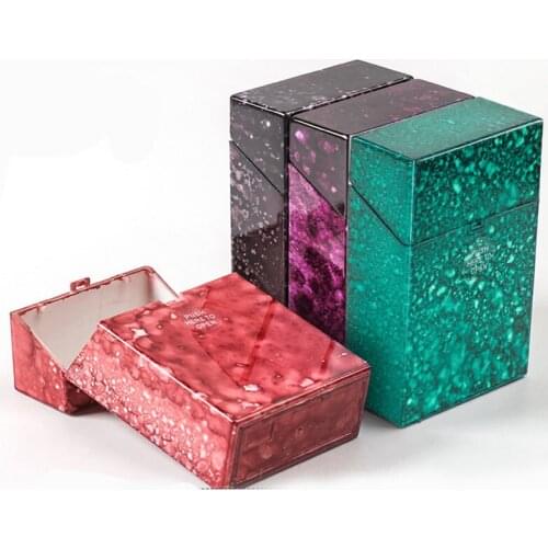 1PCS Waterproof Plastic Tobacco Cigarette Case Cigarette Box Cover Marble Pattern Smoking Cigarettes Storage Case Random Color