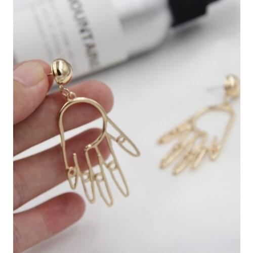 10 pair/ lot fashion jewelry accessories metal fatima hand hamsa earrings for women