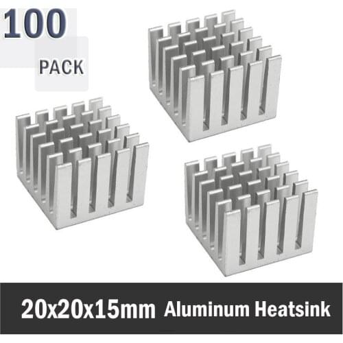 100Pcs Gdstime 20x20x15mm 20x20x15mm DIY CPU IC Heat Sink High Power Cooler Heatsink Radiator 20mm x 15mm Heatsink