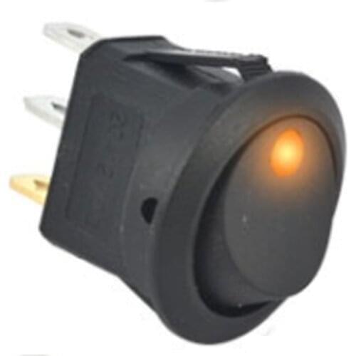 12V SPST Switch LED Practical Dot Light Car Boat Round Rocker ON/OFF AC 6A/125V 3A/250V 4 Colors Push Button Switches