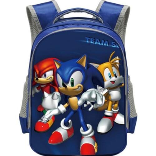 13 Inch Cartoon Sonic School Backpack for 3-6 Years Old Boys Children School Bags Kids Kindergarten Backpack Book Bag