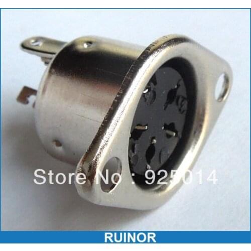 20 Pcs Hulled 4 Pin DIN Female Socket Panel Mount Connectors Soldering Iron DIY