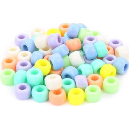 200pcs Acrylic solid mix color round beads plastic solid color beads DIY Accessories clothing loose beads large hole fgs4s