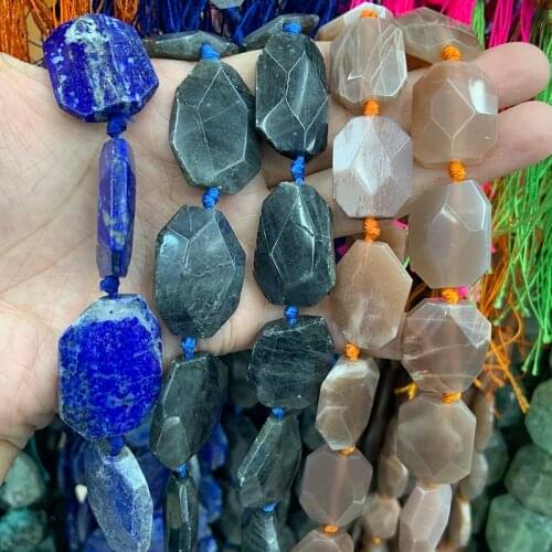 20x30mm Natural Lapis Lazuli Labradorite Stone Beads 15'' Irregular DIY Loose Beads For Jewelry Making Women Beads Necklace Gift