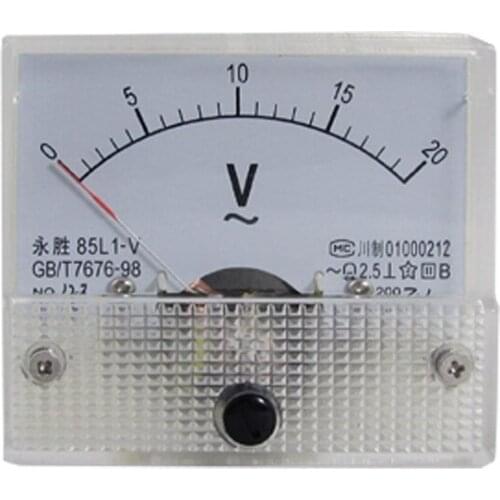 85L1-V AC 0-20V Analog Voltmeter Panel Meter Voltage