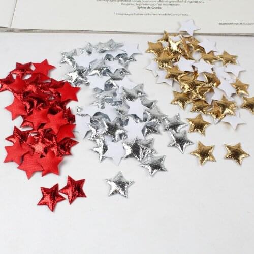 100pcs Gold and Silver Cloth Embossed Star Accessories Stickers DIY Clothing Bags Hair Accessories Head Jewelry Materials