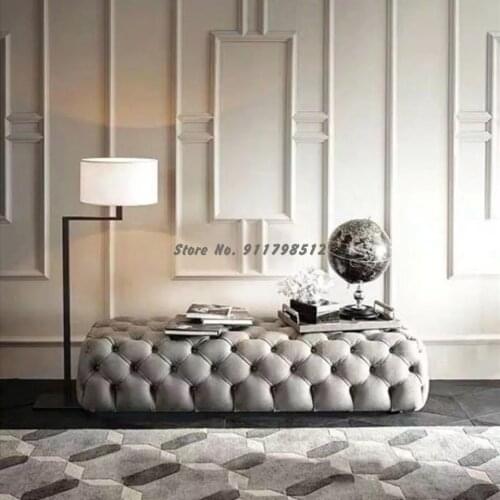 American clothing store technology cloth sofa footstool European cloakroom stool bedroom bed end stool gray shoe changing stool