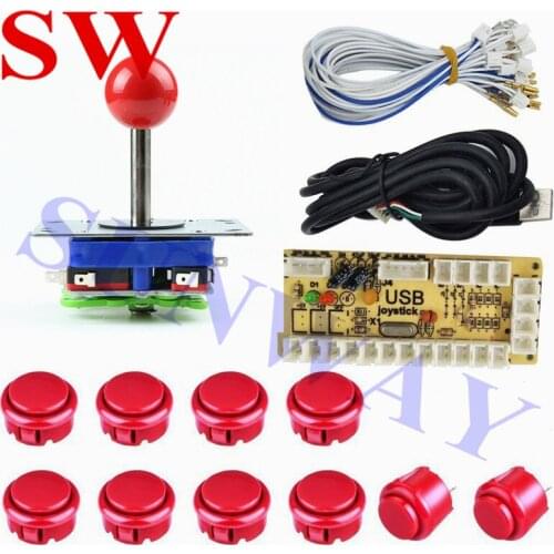 Free Shipping 10PCS Push Buttons/1 Player USB Encoder/High Quality Zippyy Joystick with 6 color selection for MAME Game Machine