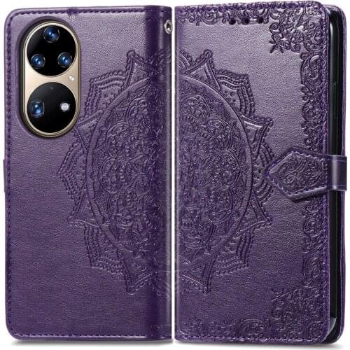 Wallet Case For Huawei P50 Pro Case Bumper Floral Filp Leather Cover For Huawei P50 Pro Case For Huawei P50 P 50 Pro Cover Book